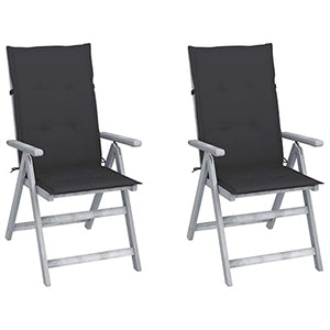 vidaXL Sedie da Giardino Reclinabili 2pz con Cuscini Massello Acacia