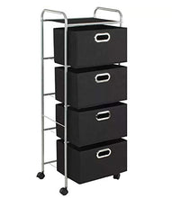 Cassettiera in Tessuto, Cassettiera per Camera da Letto con 4 Cassetti in Tessuto Non Tessuto, 41,5 x 31 x 114 cm
