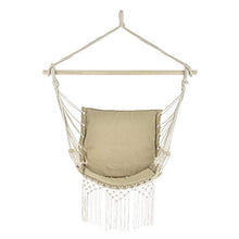 Poltrona Sospesa 120 x 100 x 65 cm Altalena Relax Poltrona Appendibile con Carico Max. 150 kg Sedia Sospesa per Interno/Esterno - Color Beige