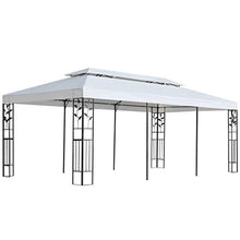 Festnight Gazebo da Giardino Impermeabile per Esterno in Acciaio e Tessuto Rivestito in PA Bianco 3x6 m