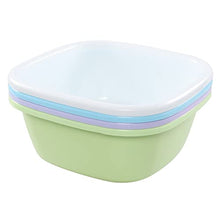 Rinboat - Set di 4 ciotole colorate in plastica per lavabo, quadrate, colore: blu, verde, viola, bianco, confezione da 4