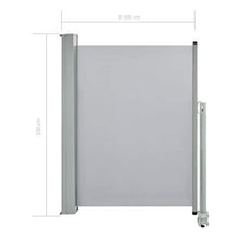 mewmewcat Tenda da Sole Laterale Retrattile,Tenda Paravento per Esterno, Protezione da Sole da Giardino 100 x 300 cm Grigia