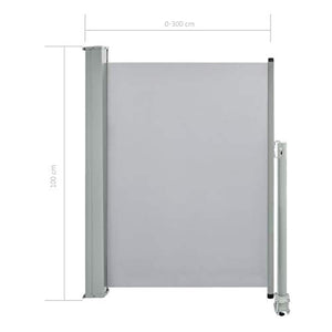 mewmewcat Tenda da Sole Laterale Retrattile,Tenda Paravento per Esterno, Protezione da Sole da Giardino 100 x 300 cm Grigia
