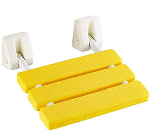 Nologo Sicurezza Giallo Doccia Sgabello Pieghevole a Parete Bagno Chair Corridoio Sedia Parete Anziani Anti-Slip Doccia Sedia Doccia Sedile Sgabello 32.2X32.3X33.8cm