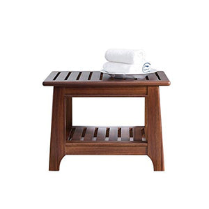 LYP Sedia Comoda per Anziani Bagno Teak Sgabello da Bagno, Impermeabile Antiscivolo Anti Corrosivo Sgabello per Doccia, 40 Centimetri