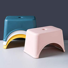 Sgabello in plastica x4, sgabello basso quadrato spesso addensato (per adulti e bambini), resistente portante, adatto per cucina bagno esterno con tappetino antiscivolo/rosa / 28x18x20cm