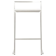 MK Elegante Sgabello Design LOIRET in Ecopelle e Acciaio Inox (Bianco)