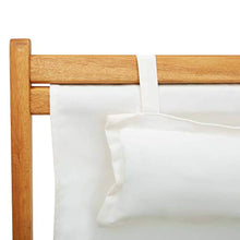 Wakects Sedia a Sdraio in Legno Pieghevole, Sedia Sdraio Reclinabile per Esterni, Poltrona Relax per Giardino Piscina e Spiaggia, Crema