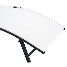 miozzi Lettino da Giardino Piscina Pieghevole Schienale Regolabile Crema Bianco 180x63.5x65 cm
