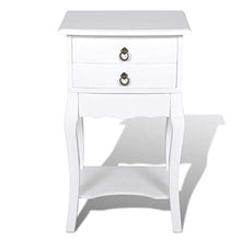 vidaXL Comodino 2 Cassetti Bianco Cassettiera Tavolino Notte Armadietto Madia