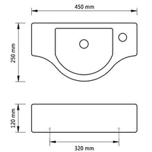 vidaXL Lavandino da Bagno in Ceramica Nera con Foro di Scarico Lavello Lavabo