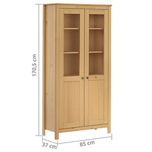 vidaXL Credenza Alta Hill Madia Mobile Armadietto Armadio Mobiletto Alto Portaoggetti Cassa Marrone Miele 85x37x170,5 cm in Legno di Pino