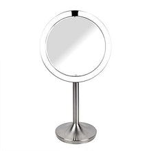 HoMedics Twist Specchio Cosmetico per Trucco Double Face, Illuminato con Luci LED, Sensore di Avvicinamento, Base Pesante Stabile, Ingrandimento 1X e 7X, Ricaricabile, 35x35x15 cm, Argento