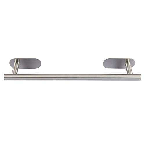 Portasciugamani in acciaio inox cromato placcato rettangolo retro adesivo bagno asciugamani cucina supporto rack mensola a muro 16in trapano libero
