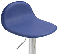 CLP Sgabello Design Lana V2 in Similpelle I Sedia Sgabello Cucina con Poggiapiedi E Schienale Girevole E Regolabile 58-79CM, Colore:Blu, Colore del Telaio:Cromo