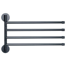Sayayo Portasciugamani girevole Portasciugamani pieghevole in acciaio inossidabile a 4 barre Porta asciugamani per cucina Bagno fissato al muro, nero opaco, EGK9003-B