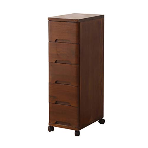Cassettiera Armadio di stoccaggio a 5 strati Armadio ad angolo Sundries Classificatori con ruote e cassetti, Comodino per la casa in legno massello nordico, Alta capacità ( Size : 30*40*89cm )