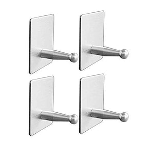 Gancio bagno cucina 4 pezzi ganci adesivi impermeabile fissato al muro ganci cremagliera bagno in acciaio inox asciugamano accappatoi casa ufficio cappotto cappello chiavi borse ganci organizer Gancio