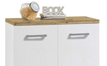 Stella Trading Comò 1 in Bianco con ripiano Superiore in Rovere Artisan, Materiale a Base di Legno, Gomera Kommode 1