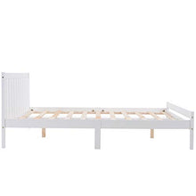 Struttura per letto matrimoniale in legno massiccio da 135 x 190 cm, per camera da letto, per adulti, bambini, ragazzi, 135 x 190 cm, colore: bianco
