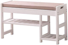 YANG Banco di Legno Cambiare Scarpe con Ammortizzatore di sede di Scarpe Rack Imbottito Poggia Piedi Cucina Pouf Ottomana, Carico Massimo 200kg, 84.2x30x49cm (Color : White)