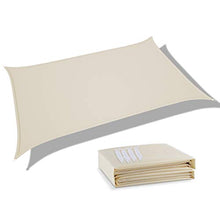 deepee Tenda a Vela Parasole 2×3m Rettangolare, Realizzato in Poliestere di Alta qualità, 95% UV Protezione e Impermeabile, per Giardino, Struttura Esterna e attività, Bianco Crema