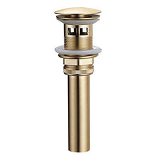 SHDJYR Scarico a Scomparsa per lavabo da Bagno Vaso per lavabo Vanity Oro Spazzolato Kit di Ricambio per assemblaggio in Ottone Massiccio Tappo Flip Top Troppopieno con Pop-up