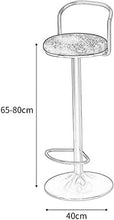 WANGFENG Sgabelli Sgabello da Bar Sedia 65-80 Cm Poggiapiedi E Schienale in Ferro Dorato Sedia da Pranzo con Sedile Girevole Regolabile in Altezza per Cucina Pub Cafe, Max. Carico di 440 Libbre