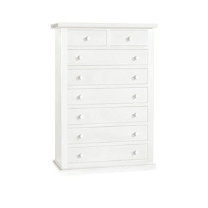 InHouse srls Cassettiera con 8 cassetti, Arte povera, in Legno massello e MDF con rifinitura in Bianco Opaco - Mis. 87 x 45 x 127