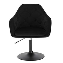 WOLTU BH239sz-1 Poltroncina da Bar Sgabello Girevole Camera da Letto Sedia Imbottita Moderna, Velluto Nero