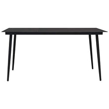 Qnotici Tavolo da Pranzo da Giardino con Struttura in Acciaio Verniciato a Polvere, Tavolo da Pranzo Pratico in Stile Moderno per Interni ed Esterni 150 x 80 x 74 cm-Nero