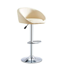 XINGLEI Sgabelli da Bar, seggiolone con Schienale Ben Imbottito, Dotato di Funzione di Rotazione Regolabile in Altezza e 360 ° Sgabelli da Bar per la Colazione (Color : Beige, Size : 60~80cm)