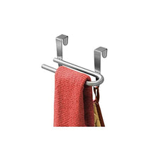 mDesign Set da 2 Porta asciugamani cucina – Porta strofinacci da appendere alle ante dei mobili – Appendi strofinacci senza forare muro per bagno o cucina – argento opaco