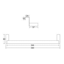 Kibath 438423 Portasciugamani in Acciaio Inox Senza fori per mobili da bagno Finitura nera opaca. Lunghezza 36 cm. Posizionamento senza attrezzi, 36 cm