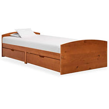 FAMIROSA Giroletto con 2 Cassetti Marrone Miele Legno di Pino 90x200 cm-2156