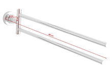 Porta asciugamani tesa Luup, metallo cromato, autoadesivo, tecnologia di montaggio adesiva, 86mm x 50mm x 485mm