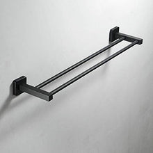 Porta asciugamani con finitura nera doppia ferrovia 50 cm Bagno/Cucina Accessori In Acciaio Inox Portasciugamani Base Quadrato Elegante Stile Antico Leekayer