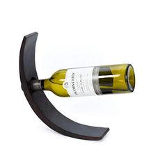 LEEWADEE Sofisticato portabottiglie in Legno con Manico: Elegante Supporto per Bottiglie di Vini, Pezzo Decorativo Ideale per Case e Bar, 29 x 6 x 10 cm, Marrone