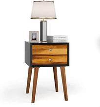 DREAMADE Comodino in Legno con 2 Cassetti, Comodino Piccolo per Camera da Letto, in Stile retrò, Tavolino Multiuso con 4 Gambe per Risparmiare Spazio, 40 x 40 x 59 cm