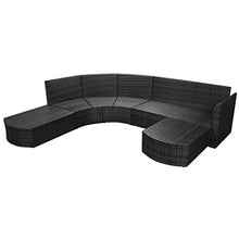 SKM Set Divani da Giardino 5 pz con Cuscini in Polyrattan Nero (71.25kg)