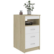FAMIROSA Cassettiera Bianco e Rovere Sonoma 40x50x76 cm in Truciolato
