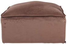 CLP Pouf Cuscino da Terra Nantes in Velluto O Stoffa I Puff Poggiapiedi Design Rettangolare con Piedini I Altezza 30 CM, Colore:Marrone, Materiale:Velluto