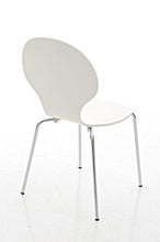 CLP Set 8 Sedie Impilabili Diego in Legno Robusto I Sedia Attesa con Telaio in Metallo I Sedia Ergonomica E Facile da Pulire, Colore:Bianco