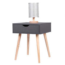 eSituro Set 2 Comodini da Camera da Letto Grigi Tavolino da Divano con Cassetti Gambe in Legno 40x40x50 cm SCD0153-2