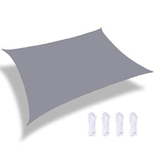 YTQ Vele Parasole Vela 95% UV Block Rettangolo Tenda da Sole Impermeabile Tettoia Perfetta per Giardino Cortile Pergola Decking Piscina Patio Esterno Panno Ombreggiante Grigio(Size:3 * 5m)
