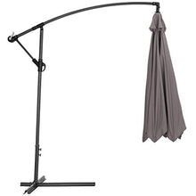 TecTake 403428 Ombrellone Parasole da Giardino (3,5M.), Protezione dai Raggi UV, Giardino Terrazzo Balcone, Grigio, incl. Telo di Protezione