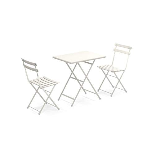 Set Arc EN Ciel Colore Bianco Opaco Composto da Tavolo 50x70 CM Art. 334 + 2 SEDIE Pieghevoli Art. 314 - Made Italy