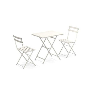Set Arc EN Ciel Colore Bianco Opaco Composto da Tavolo 50x70 CM Art. 334 + 2 SEDIE Pieghevoli Art. 314 - Made Italy