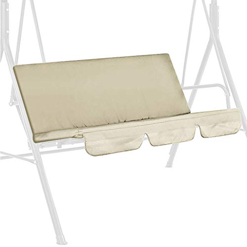 Coprisedile di ricambio per dondolo da giardino, per sedia a dondolo da giardino, Copertura di ricambio per altalena da giardino, per sedia a dondolo a 3 posti, 150 cm x 50 cm x 10cm (Beige)