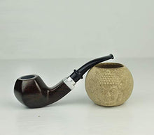Pipa fumante curva in legno, filtro da 9 mm con filtro centrale Pipa da tabacco, misura media, con accessori, A1